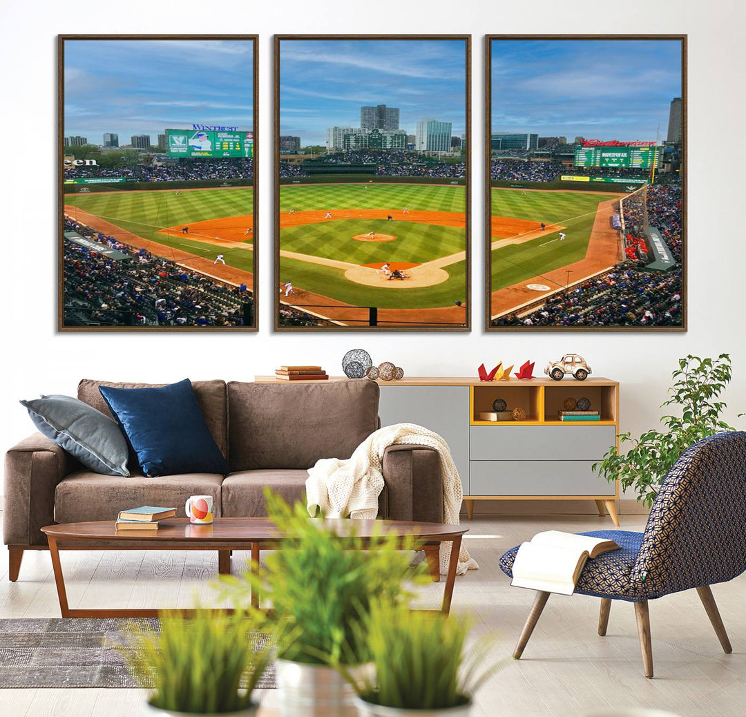 Wrigley Field Cubs canvas wall art.