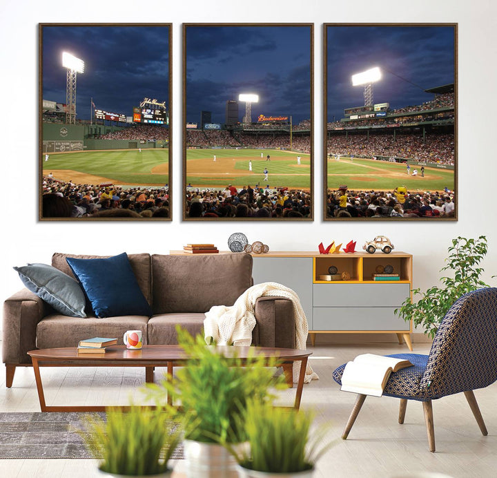 The Boston Red Sox Fenway Park Canvas: a cozy baseball scene, perfect wall art.