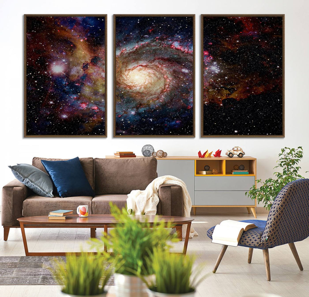 A Nebula and Galaxies in Space canvas adds vibrant space-themed decor.