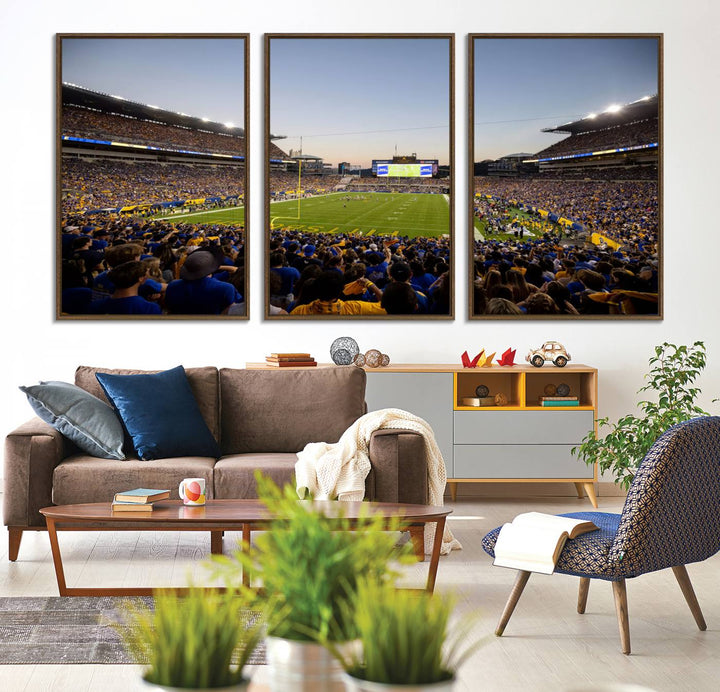 Pittsburgh Panthers Acrisure Stadium wall art print on canvas.