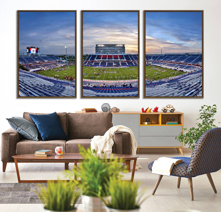 Florida Atlantic Owls Stadium canvas print with UV coating.