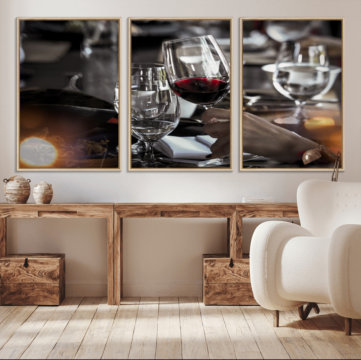 MGV-FC-60X30-3P - Red Wine and Glass Canvas Print