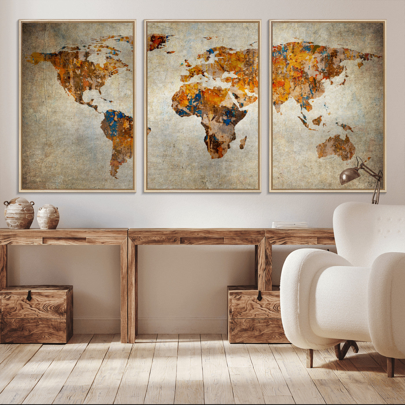MGV-FC-60X30-3P - Push Pin World Map Canvas Print – Framed Wall Art for Couples to Track Their Travels – Anniversary