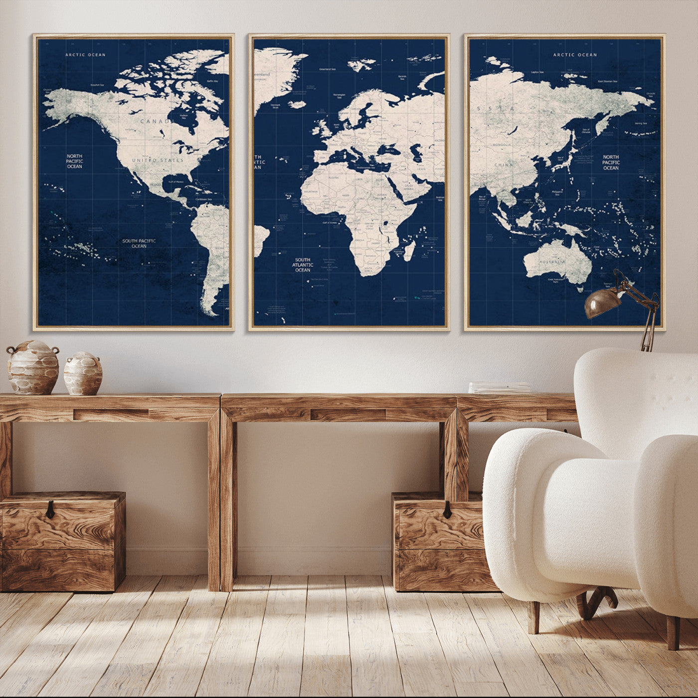 MGV-FC-60X30-3P - Push Pin World Map Canvas Print – Framed Wall Art for Couples to Track Their Travels – Anniversary