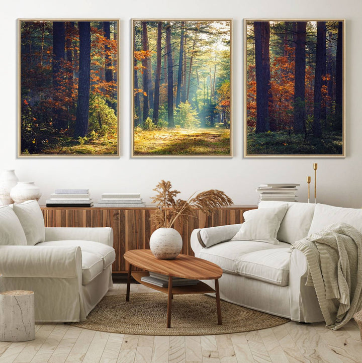 The Dark Forest canvas wall art showcases a captivating forest landscape.