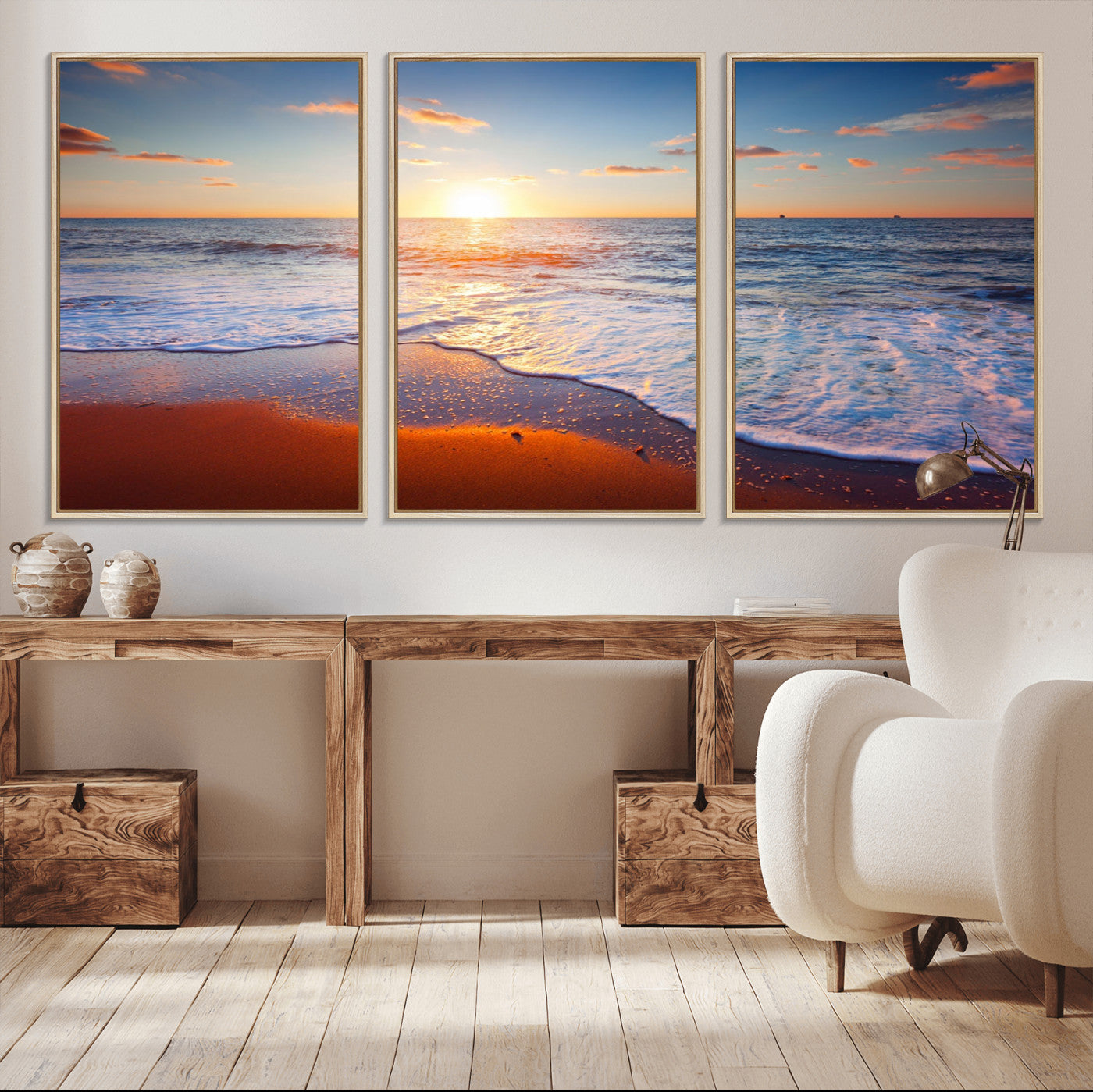 96736-MGV-CV-36X24-Ocean Beach Wall Art – Coastal Sunset Tropical Island Seascape Canvas Print Relaxing Artwork Decor for Home, Office