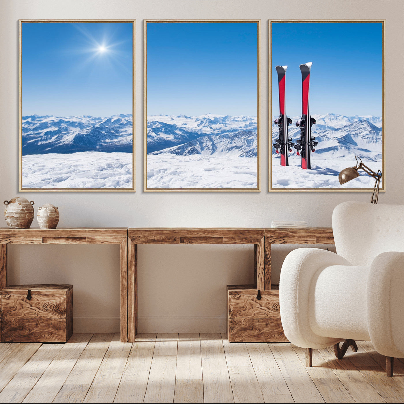 MGV-FC-60X30-3P - Ski Season Snow Wall Art Canvas Print