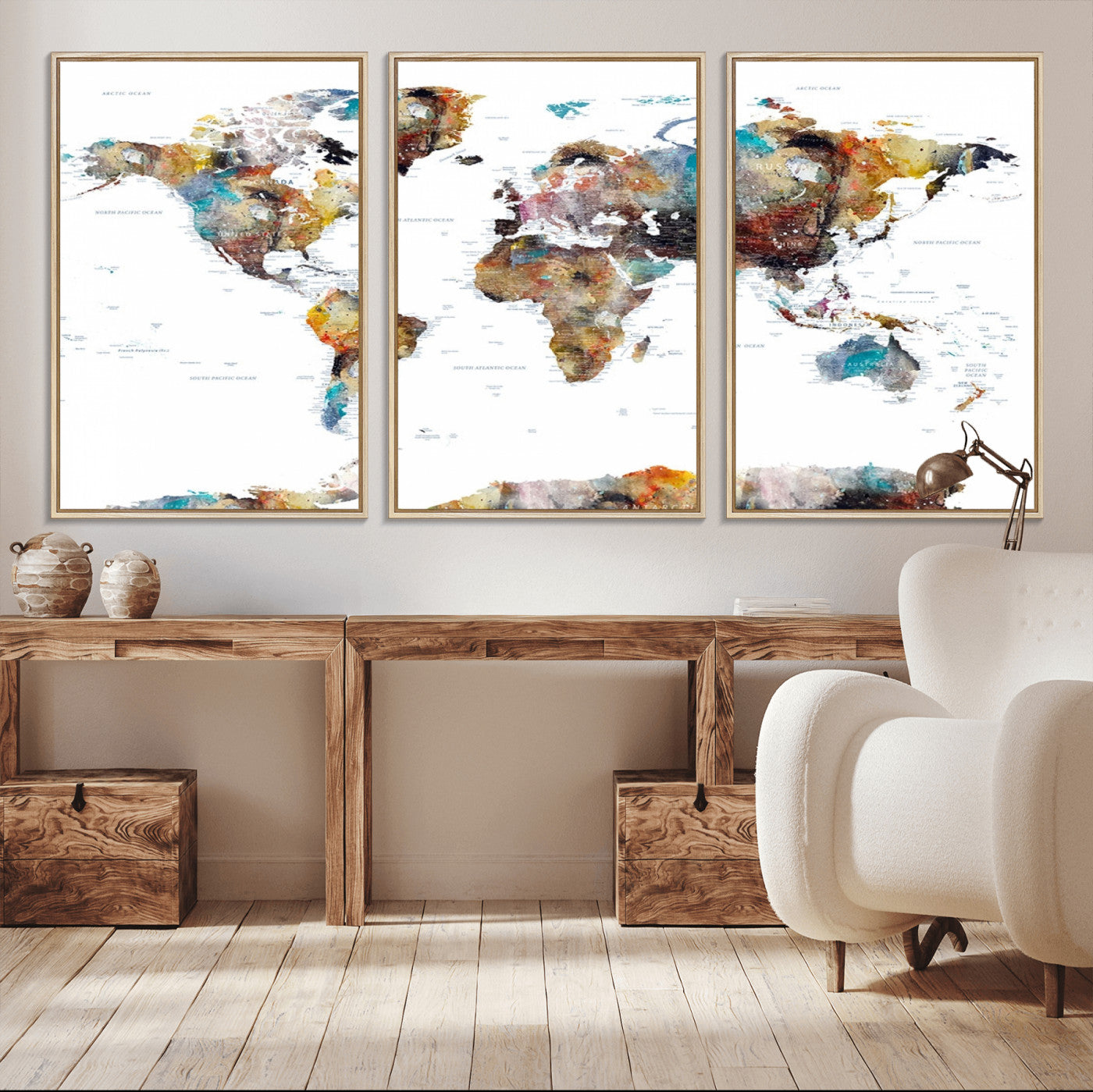 25251-MGV-CV-36X24-Push Pin World Map Canvas Print – Travel Tracker Wall Art for Couples, Perfect Anniversary Gift for Home or Office Decor