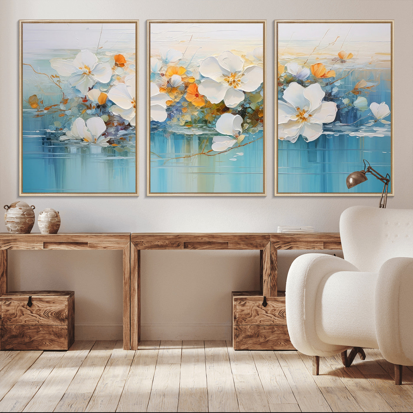 MGV-FC-60X30-3P - Abstract Flower Wall Art Canvas Print