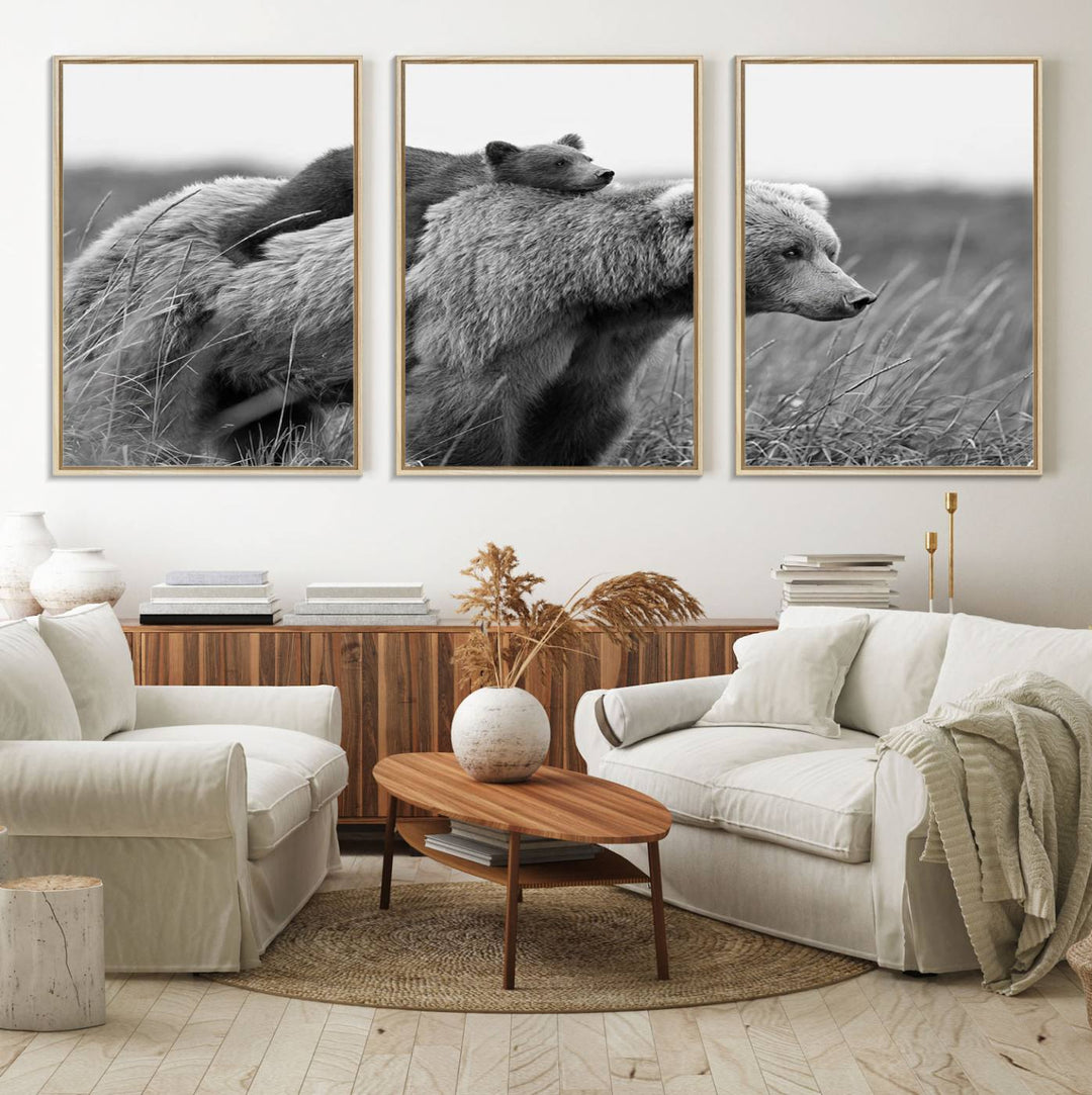 The Bear and Cub Wall Art Canvas is prominently displayed.