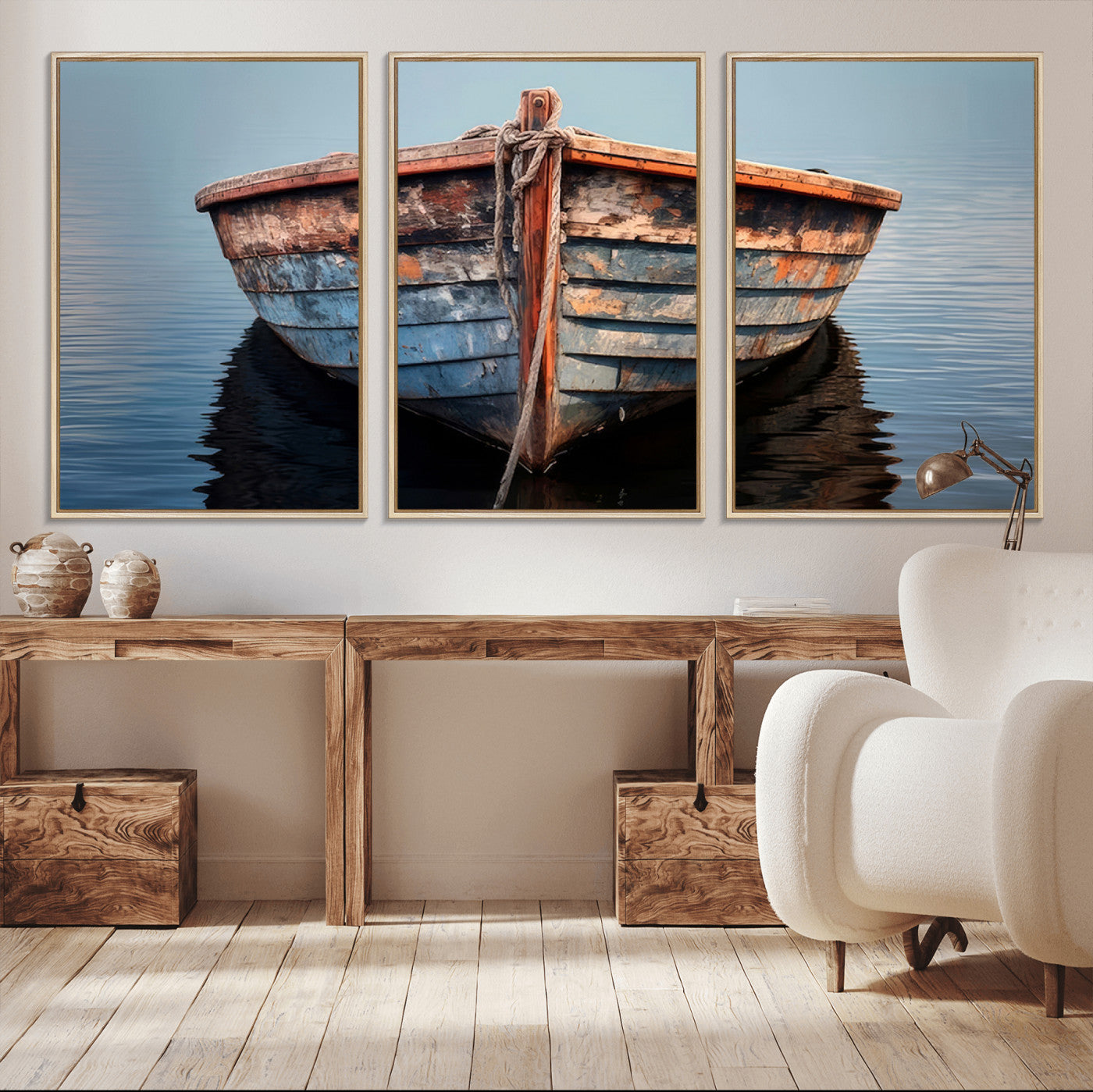 39011-MGV-CV-36X24-Stunning Vintage Boat Canvas Print | Nautical Wall