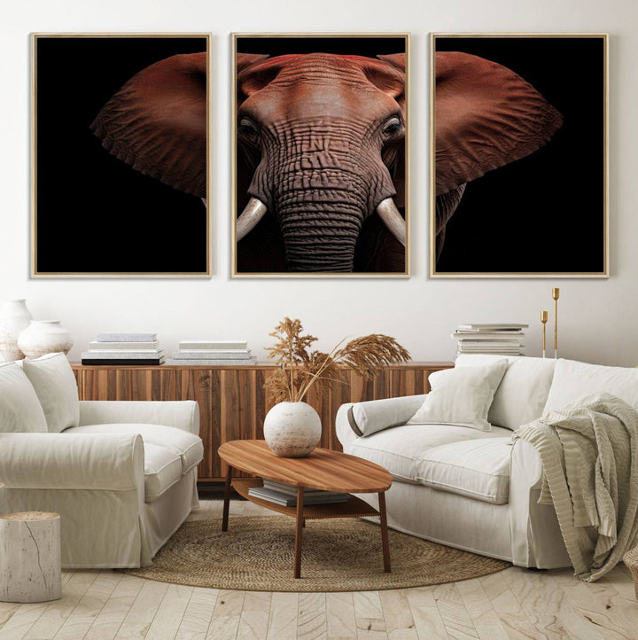 The Wild Elephant Wall Art Canvas Print is displayed prominently.