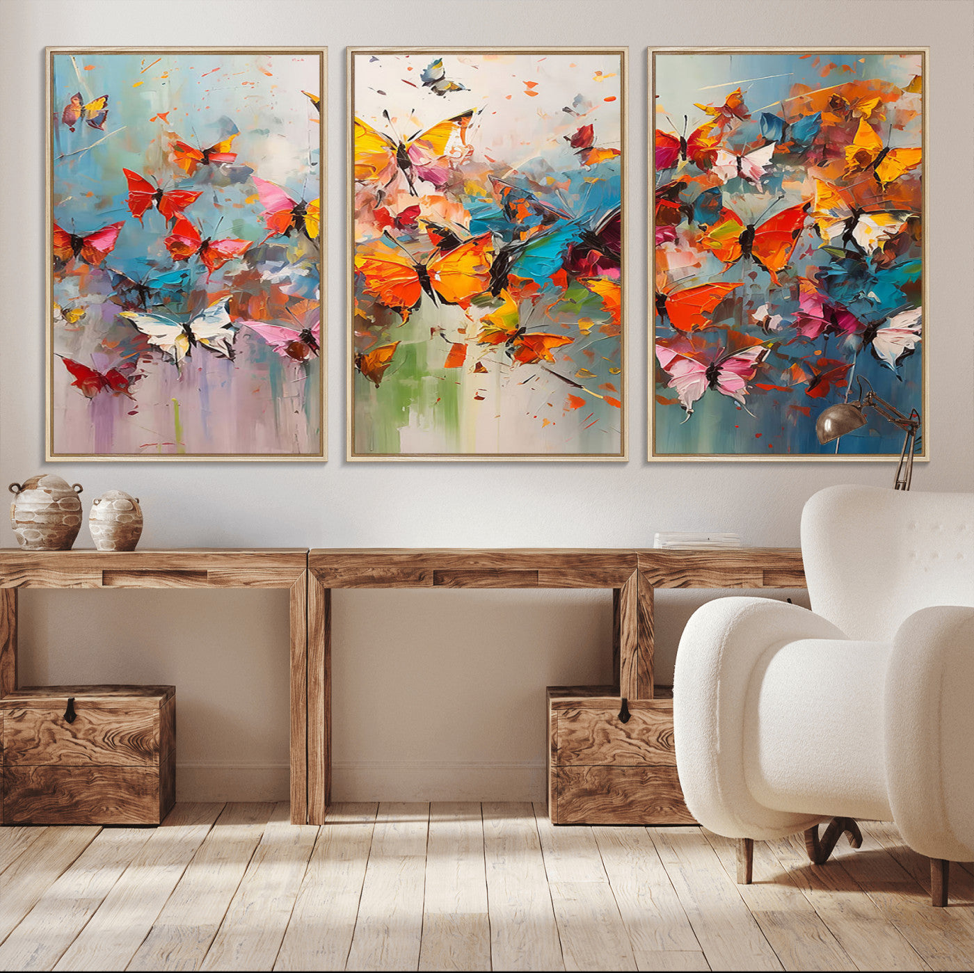 -Abstract Butterfly Wall Art Canvas Print