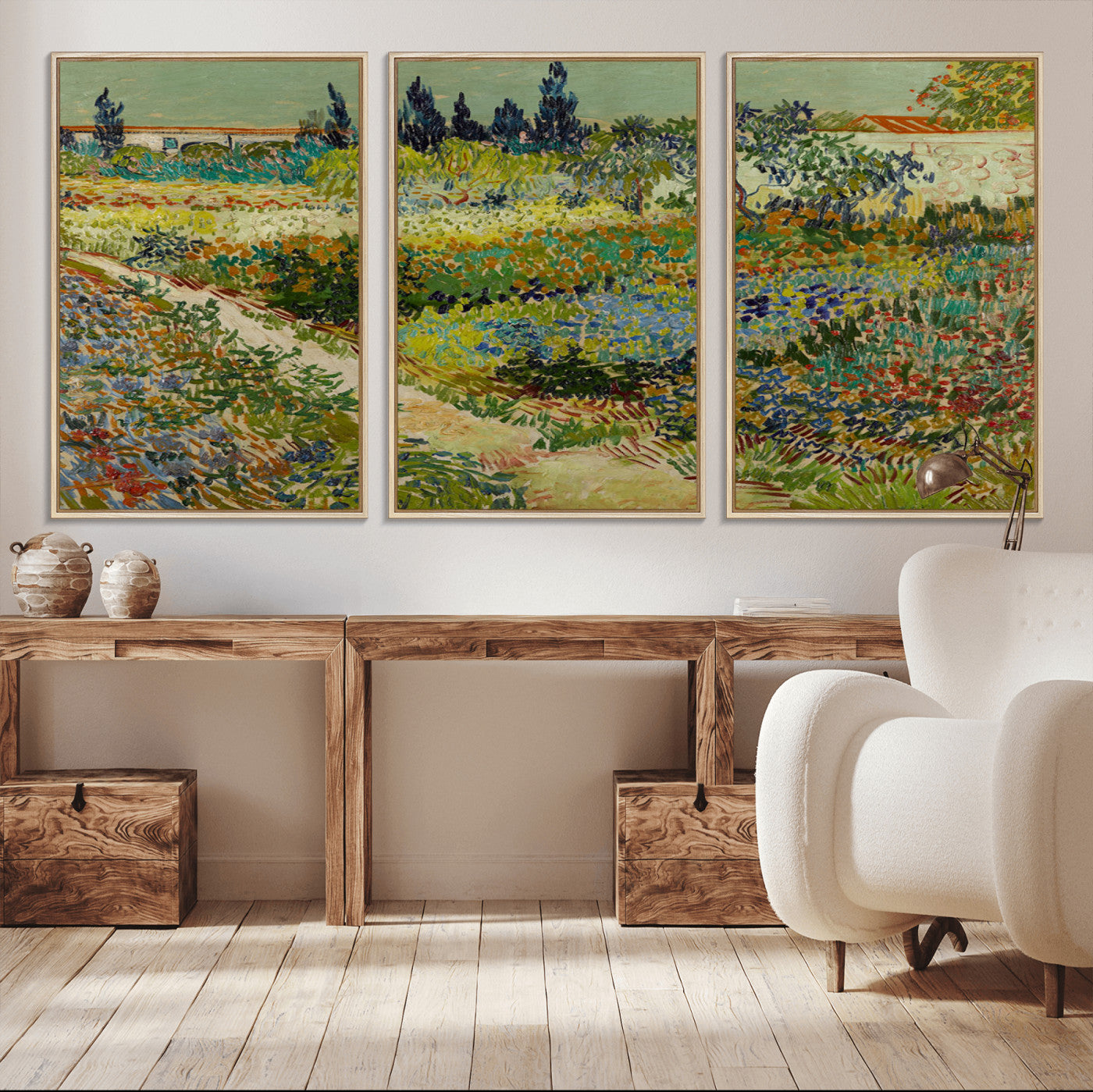 96965-MGV-FC-60X30-3P_Natural-Vincent van Gogh Garden at Arles Wall Art Canvas Print