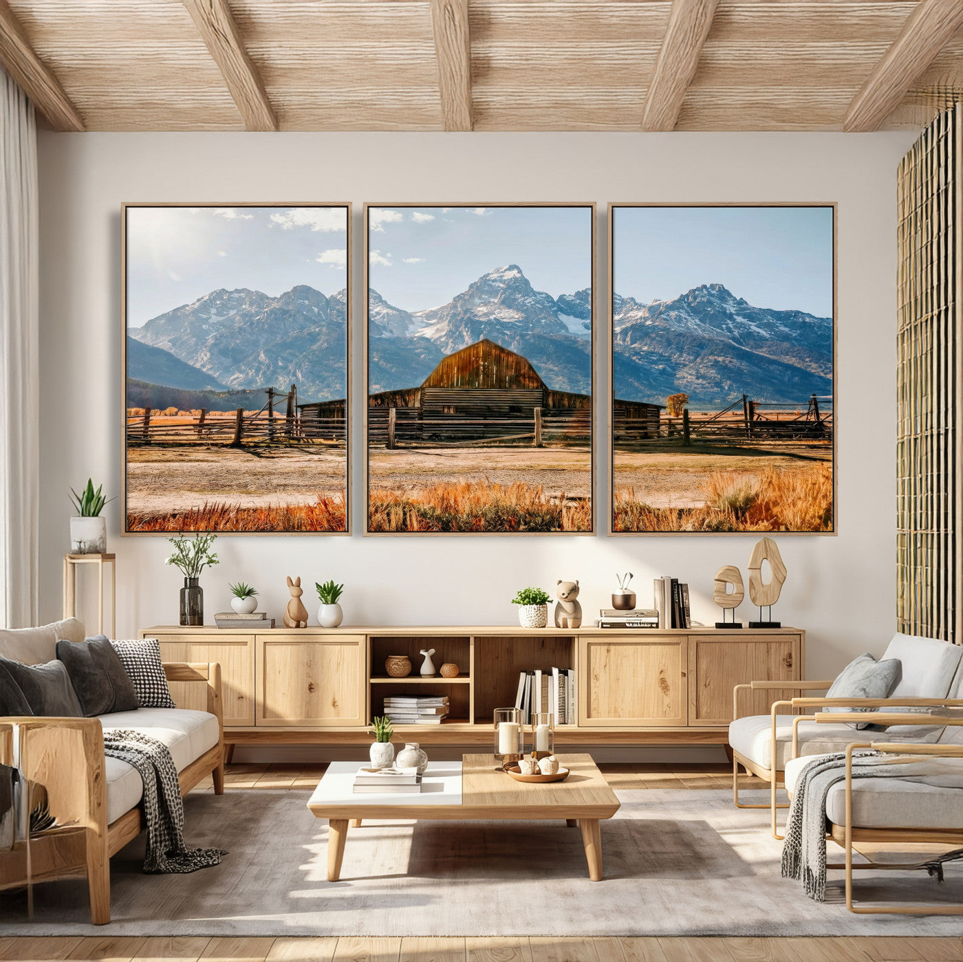 26513-MGV-CV-36X24 - Vintage Old Barn Field Wall Art Canvas Print for Farmhouse Decor - Rustic Barn Wall Art Canvas Print