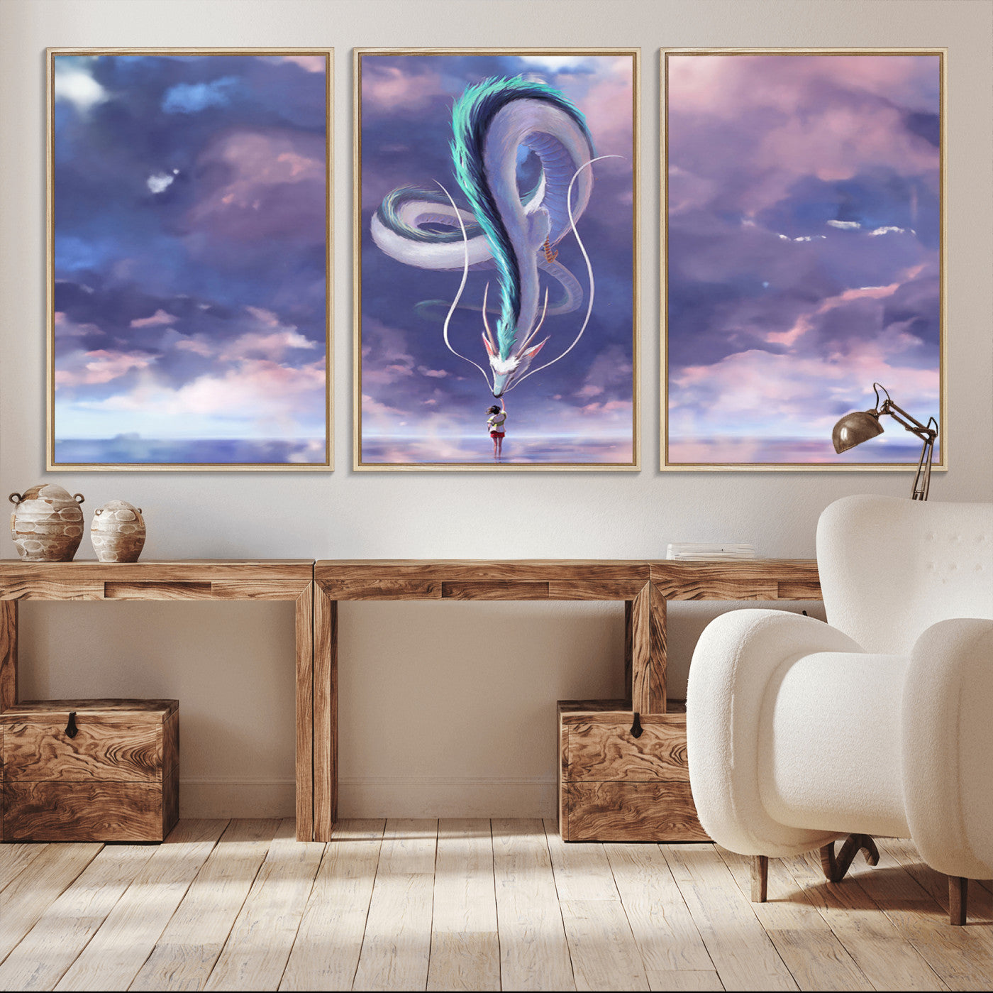 MGV-FC-60X30-3P - Spirited Away Haku and Chihiro Poster - Anime Lover - Hayao Miyazaki - Studio Ghibli Poster - Anime