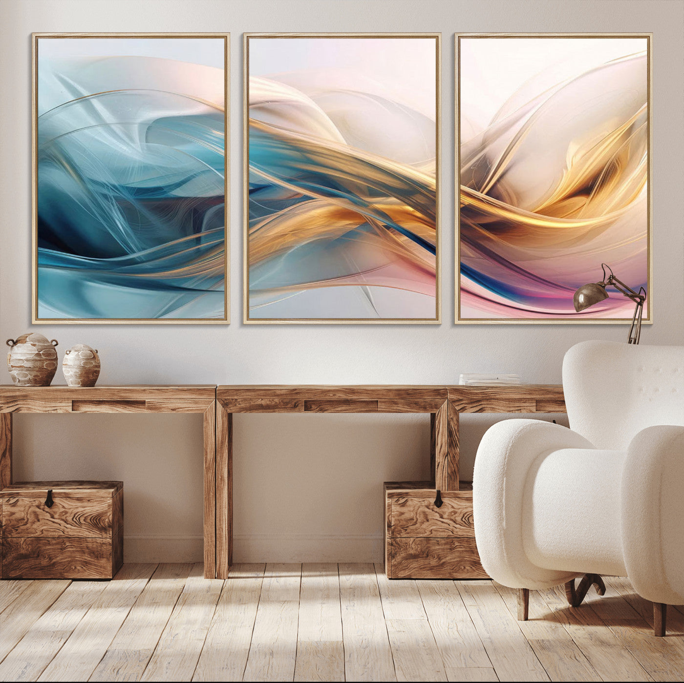 -Abstract Flowing Colors Wall Art Canvas Print