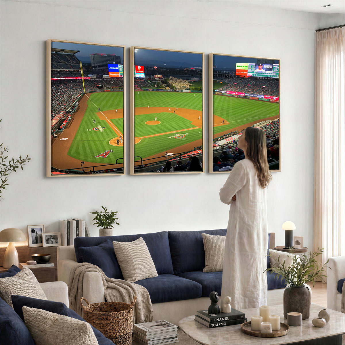 93707-MGV-CV-36X24 - Angel Stadium Aerial Canvas Print | Los Angeles Angels Baseball