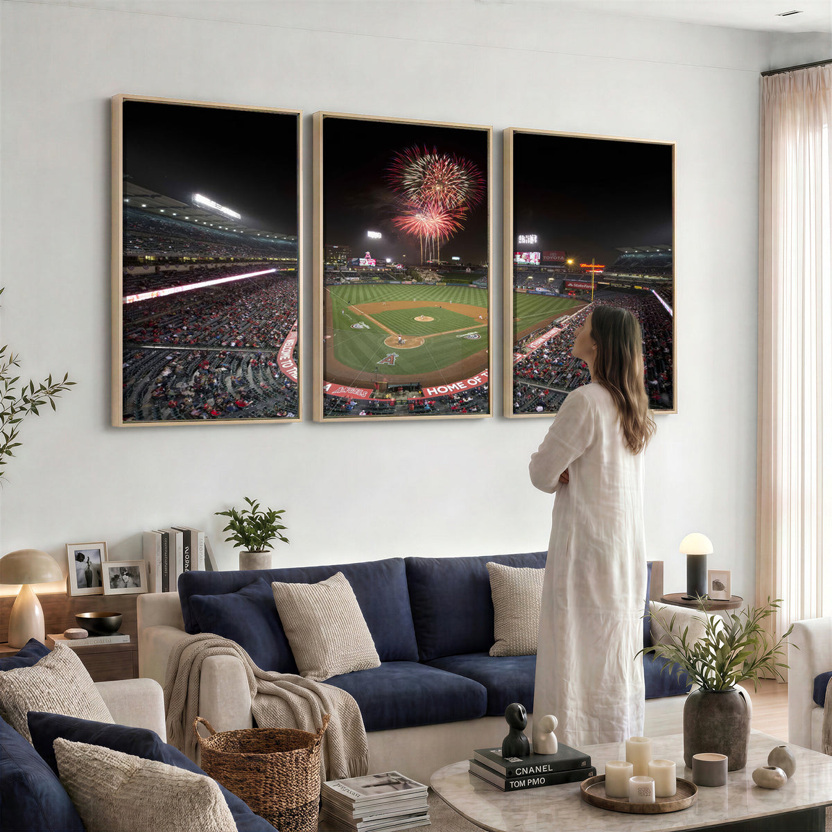 63592-MGV-CV-36X24 - Angel Stadium in Los Angeles Stadium Wall Art Canvas Print