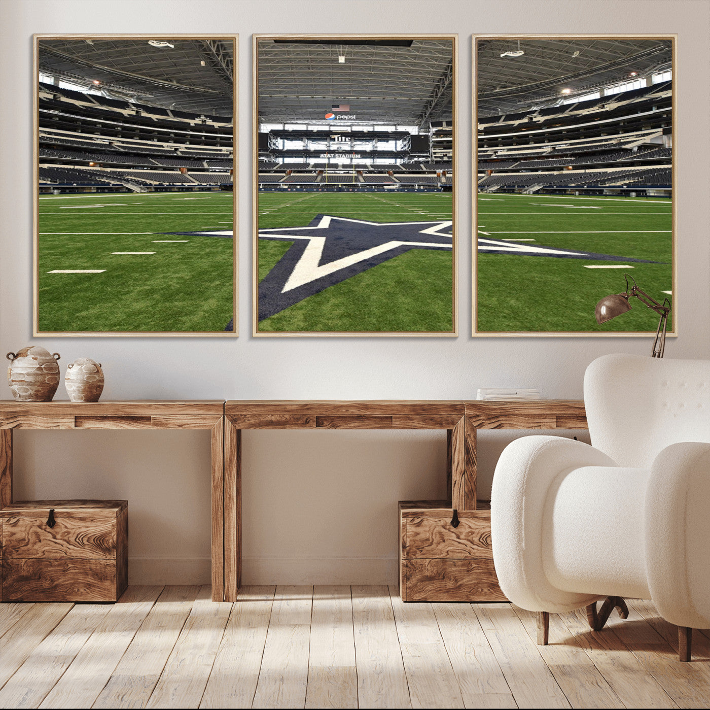 14834-MGV-CV-36X24-Dallas Cowboys Football Team Print - Arlington AT&T Stadium Wall Art Canvas Print