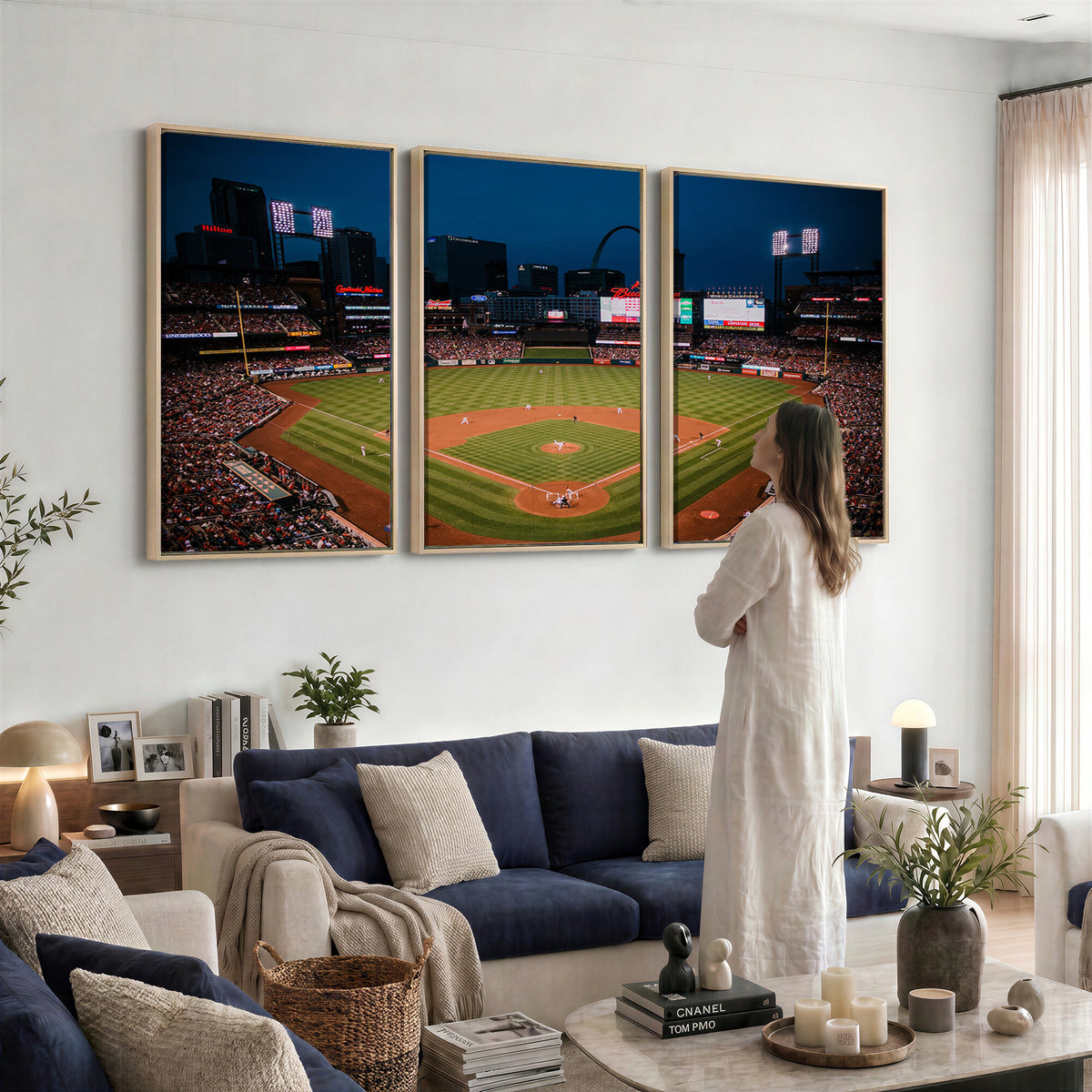 38612-MGV-CV-36X24 - St. Louis Cardinals Baseball Team Print - Busch Stadium Wall Art