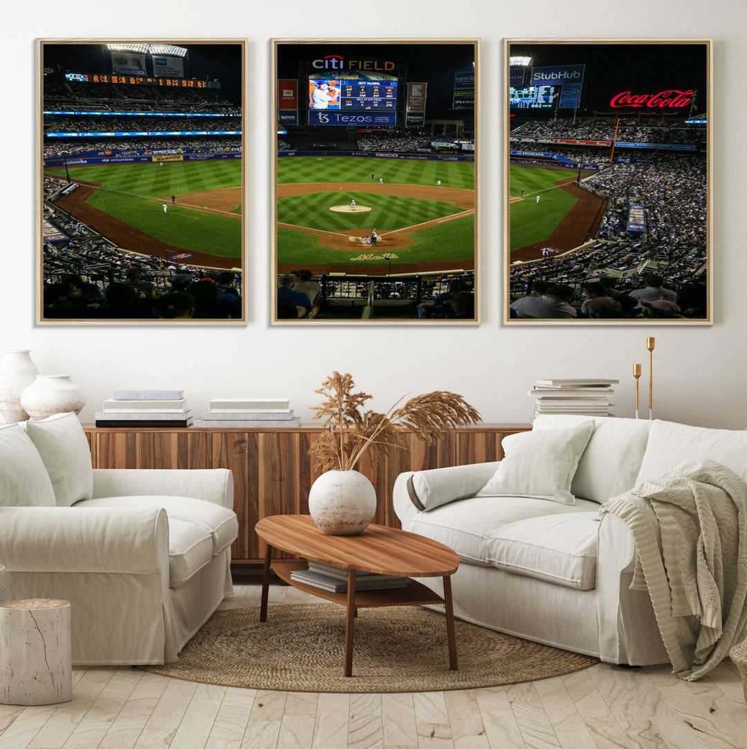 Dodger Stadium wall art print displayed prominently.