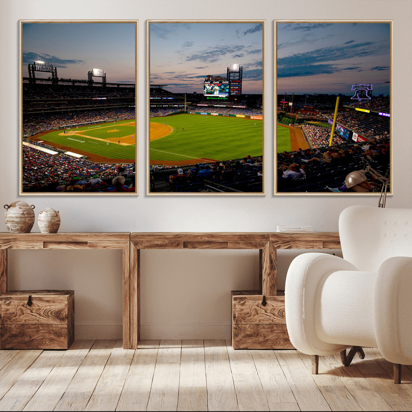 17415-MGV-CV-36X24-Philadelphia Phillies Baseball Team Print - Citizens Bank Park Stadium Wall Art Canvas Print
