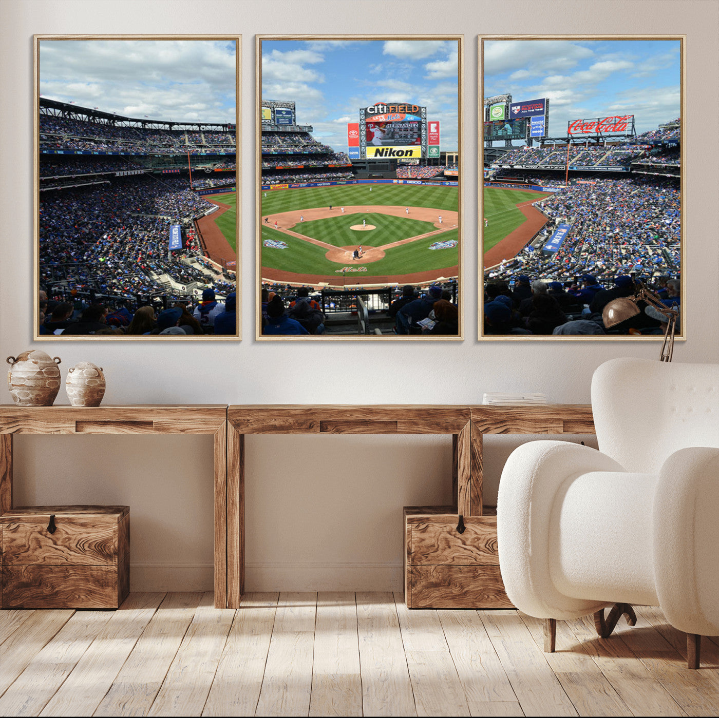 -New York Mets Baseball Team Print - Citi Field Stadium Wall Art Canvas Print
