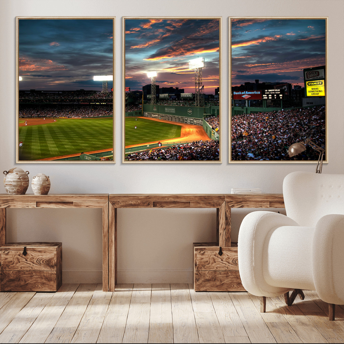 66781-MGV-CV-36X24-Fenway Park Wall Art Canvas Print | Large Baseball Stadium Canvas Print for Boston Red Sox Fans |