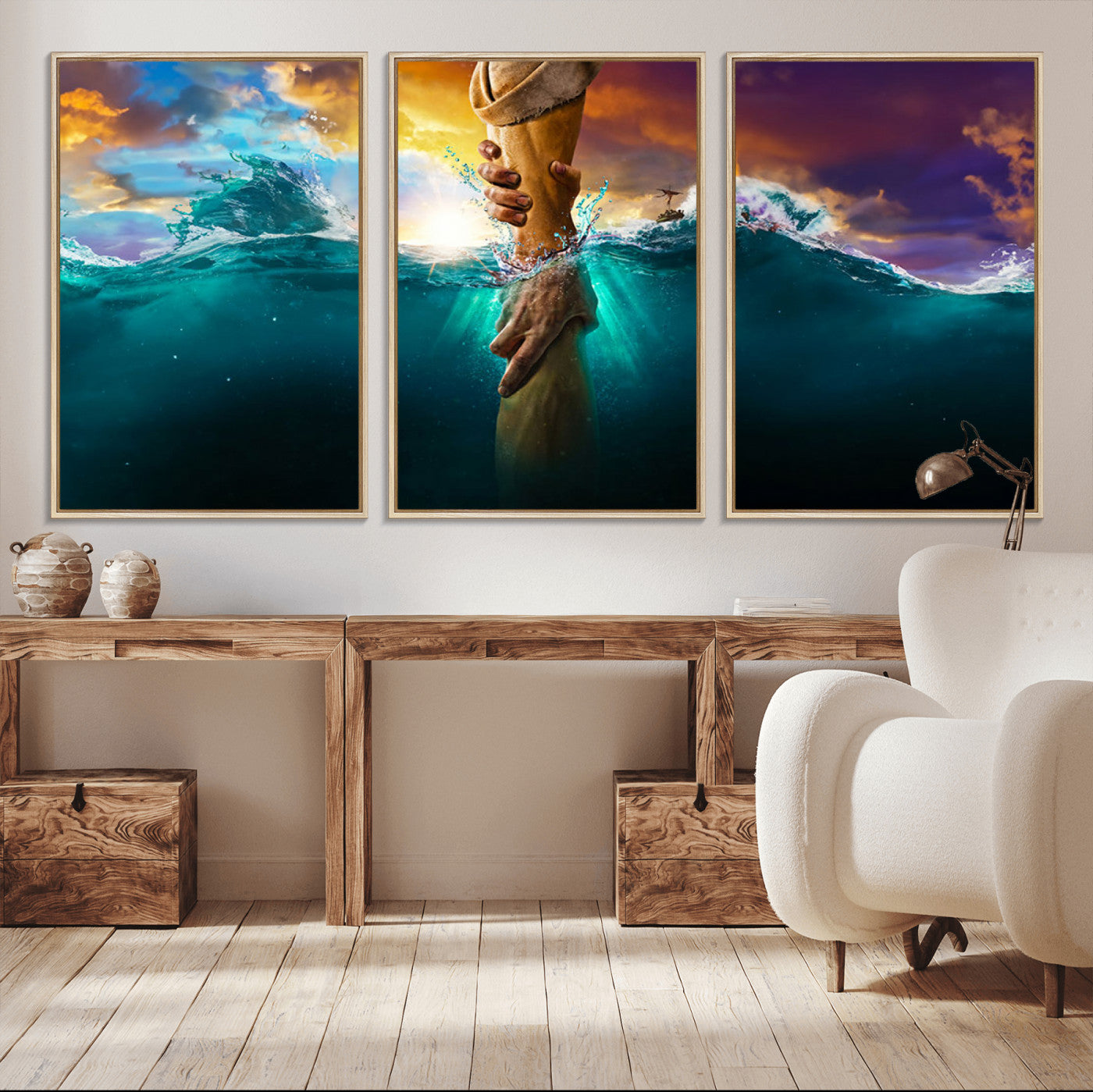 MGV-FC-60X30-3P - God Hand Wall Art Canvas Print