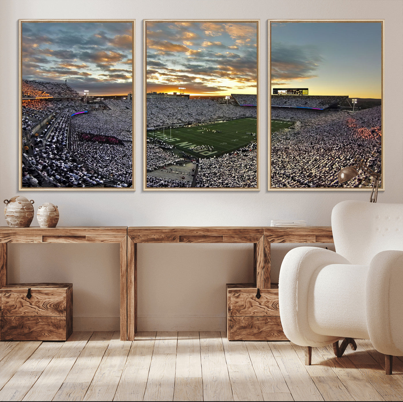 MGV-FC-60X30-3P - Beaver Stadium Wall Art - Penn State Stadium Wall Art | Penn Nittany Lions Football Match for Sport Room Decor