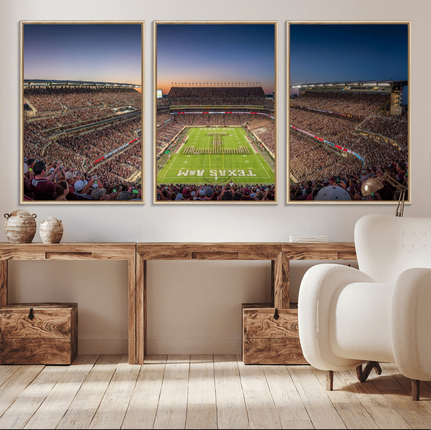 MGV-FC-60X30-3P - Kyle Field Wall Art Print | Large Texas A&M Aggies Football Canvas Print for Sports Enthusiasts | Framed, Ready-to-Hang Stadium Decor