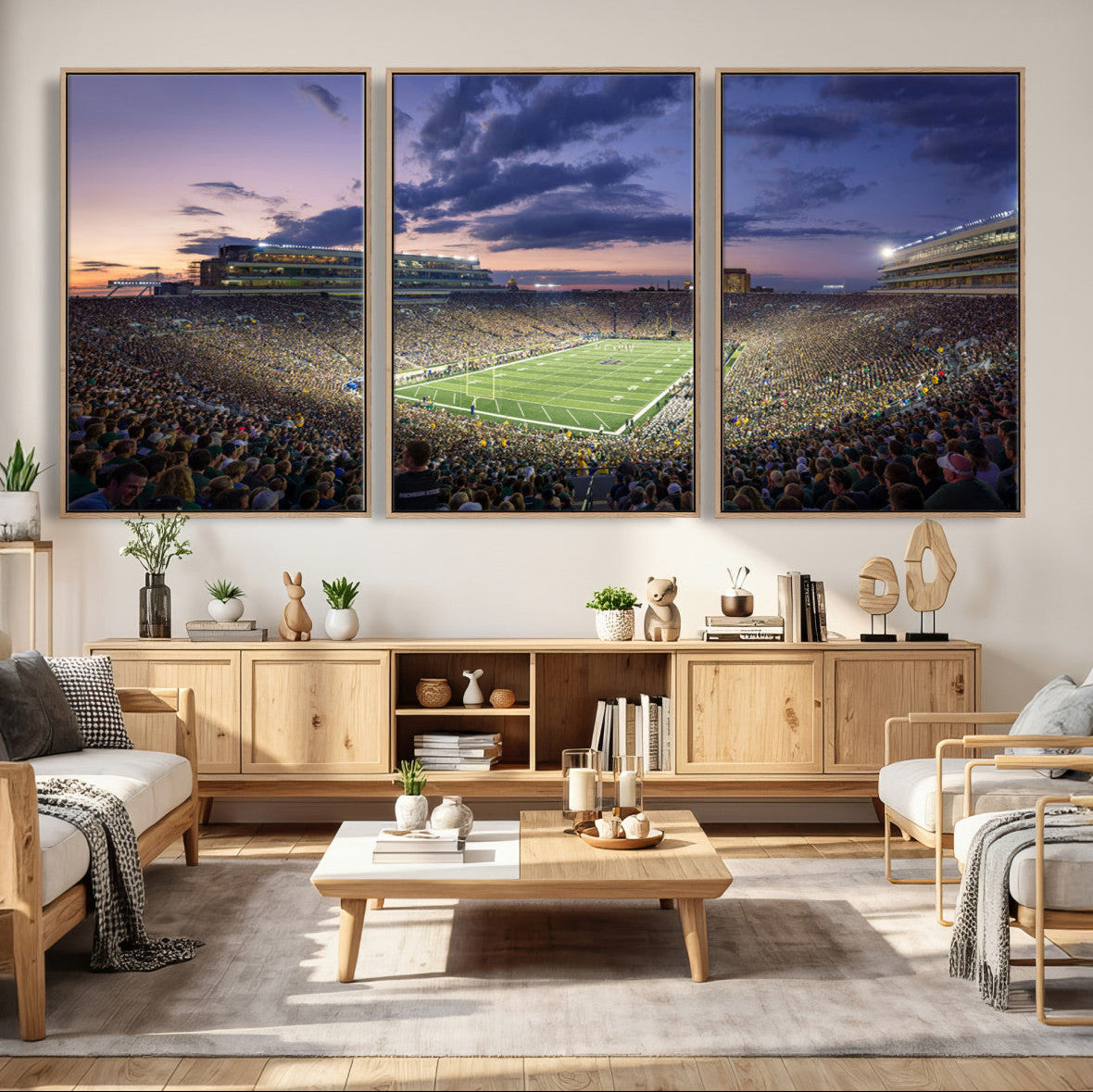 50825-MGV-CV-36X24 - Notre Dame Fighting Irish Football Team Print - Notre Dame Stadium Wall Art Canvas Print