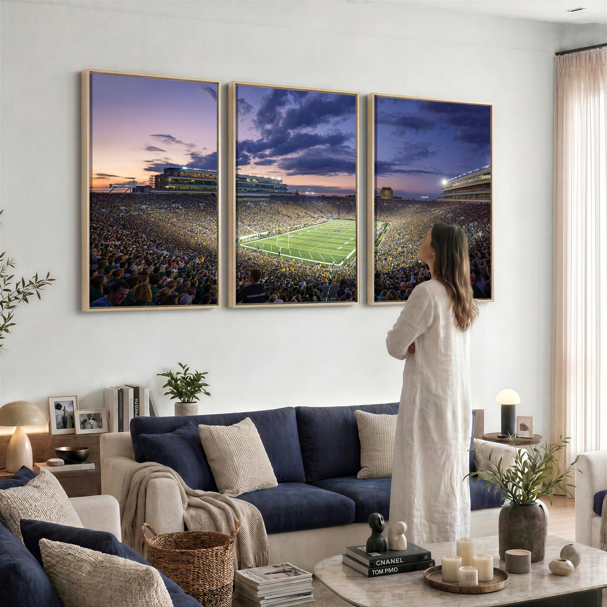50825-MGV-CV-36X24 - Notre Dame Fighting Irish Football Team Print, Notre Dame Stadium Wall Art Canvas Print