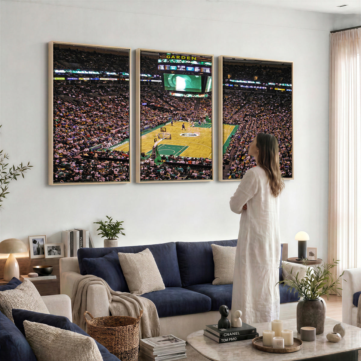 21705-MGV-CV-36X24 - TD Garden Basketball Canvas Wall Art | Boston Celtics Live Action