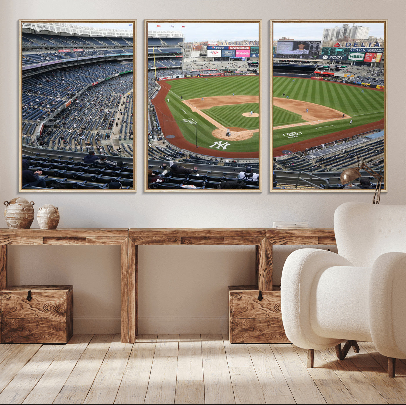 MGV-FC-60X30-3P - New York Yankees Baseball Team Print - Yankee Stadium Wall Art Canvas Print