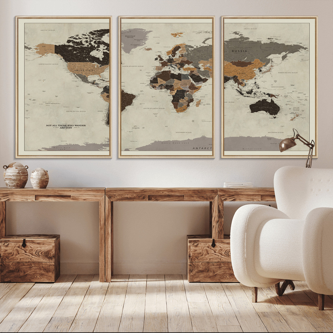 72209-MGV-FC-60X30-3P_Natural-Push Pin World Map Canvas Print – Travel Tracker Wall Art for Couples, Perfect Anniversary Gift for Home or Office Decor