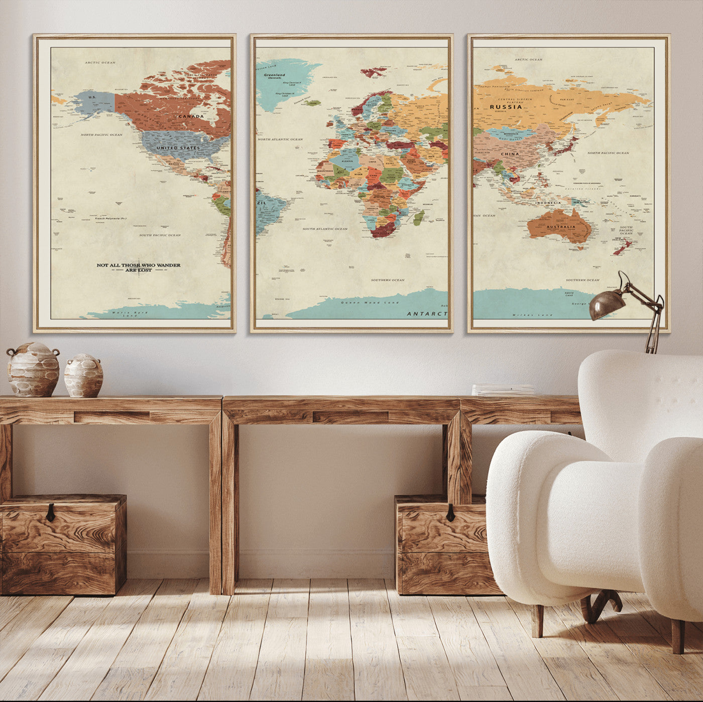 MGV-FC-60X30-3P - Push Pin World Map Canvas Print – Framed Wall Art for Couples to Track Their Travels – Anniversary