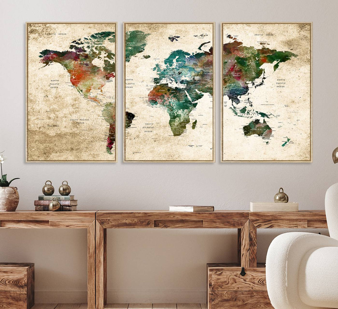 World Map Wall Art Print.