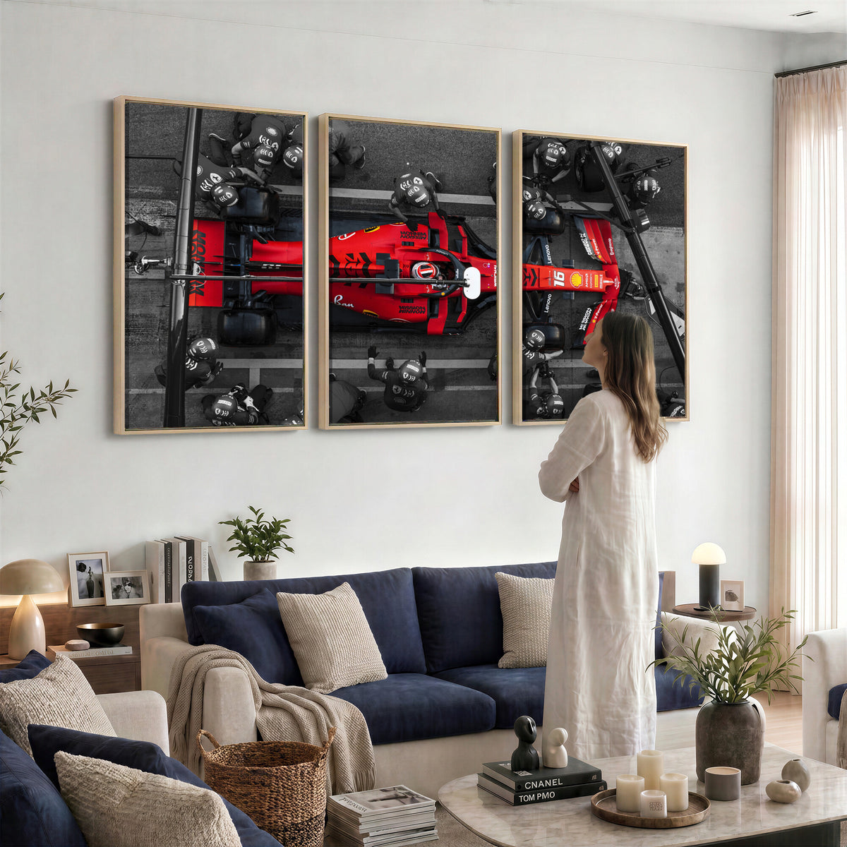 99356-MGV-CV-36X24 - Ferrari Pit Stop Canvas Wall Art | Precision and Speed