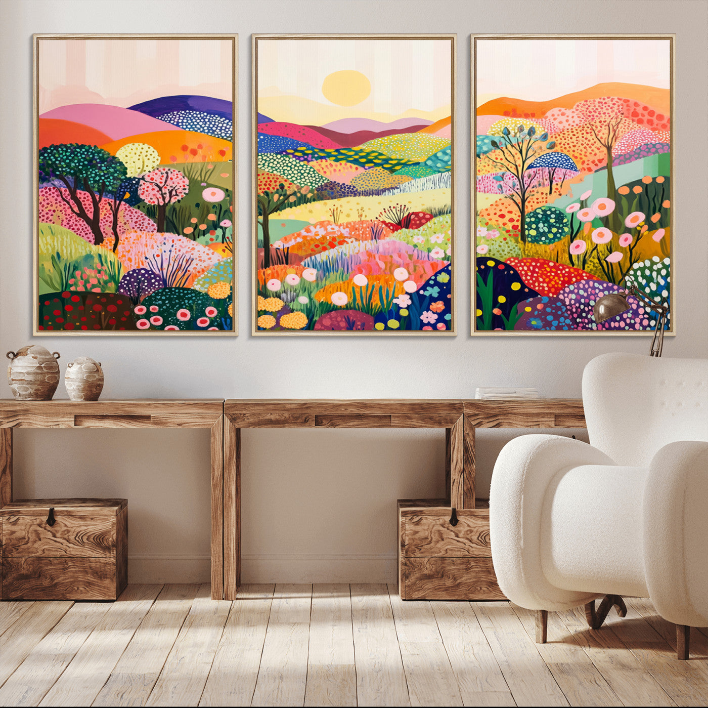 63198-MGV-CV-36X24-Yayoi Kusama 1986 Wall Art Print – Yayoi Kusama Wabi Sabi Japanese Wall Art Print - Vibrant Abstract