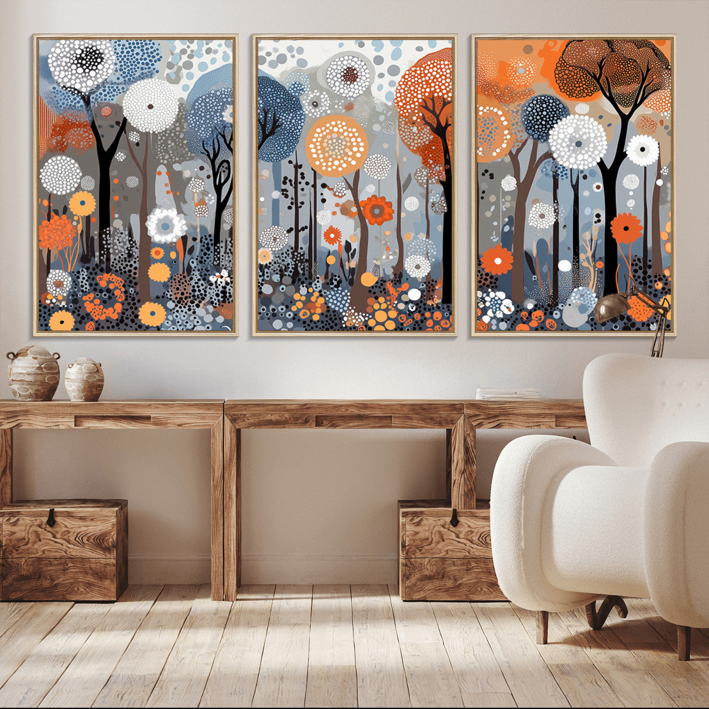 48857-MGV-CV-36X24-Abstract Winter Landscape Canvas Wall Art Print - Large Colorful Nature Wall Decor