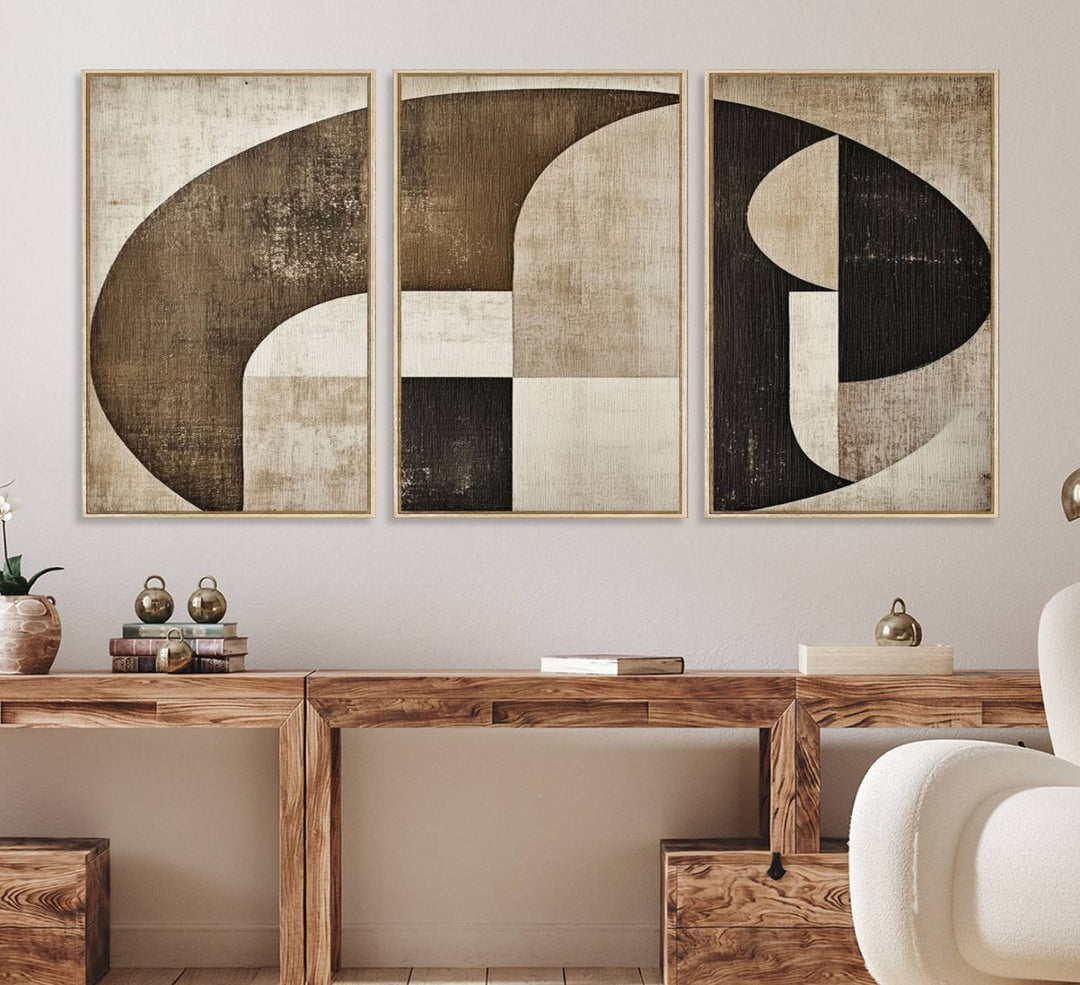 A Wabi Sabi Abstract Wall Art is displayed.