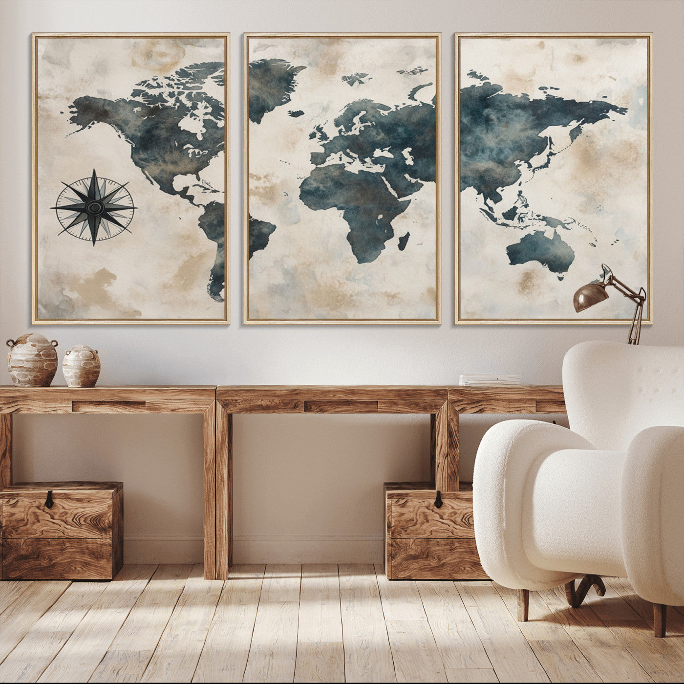 MGV-FC-60X30-3P - Push Pin World Map Canvas Print – Framed Wall Art for Couples to Track Their Travels – Anniversary