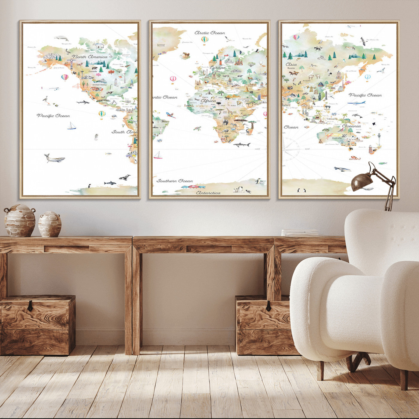 MGV-FC-60X30-3P - Push Pin World Map Canvas Print – Framed Wall Art for Couples to Track Their Travels – Anniversary