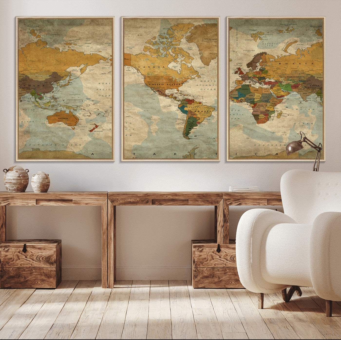 MGV-FC-60X30-3P - Push Pin World Map Canvas Print – Framed Wall Art for Couples to Track Their Travels – Anniversary