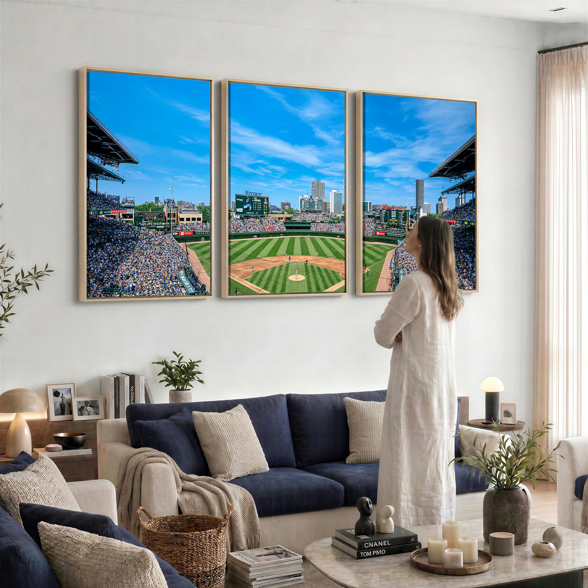 32373-MGV-CV-36X24 - Wrigley Field Chicago Cubs Panoramic Art Multi-Piece Canvas