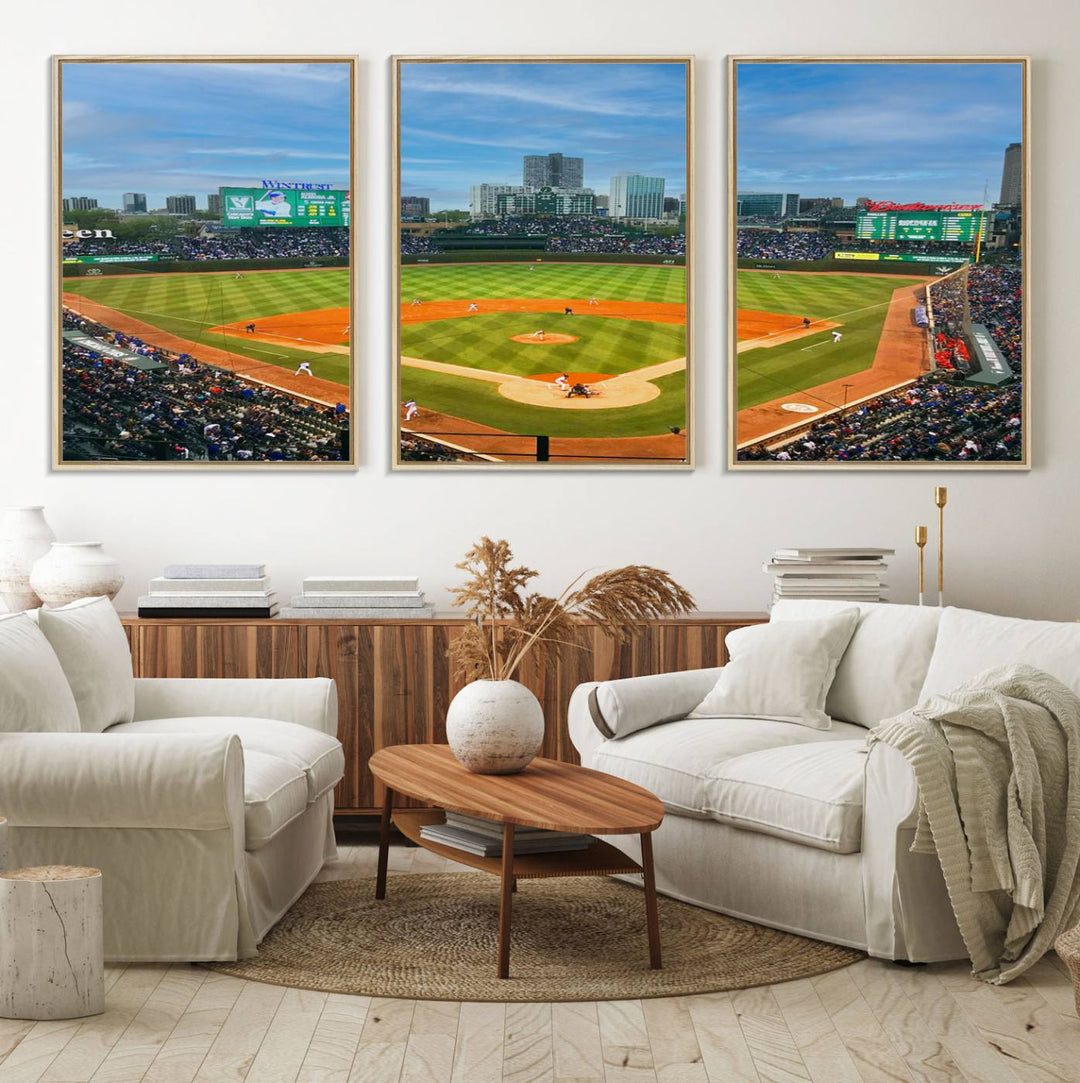 Wrigley Field Cubs canvas wall art.