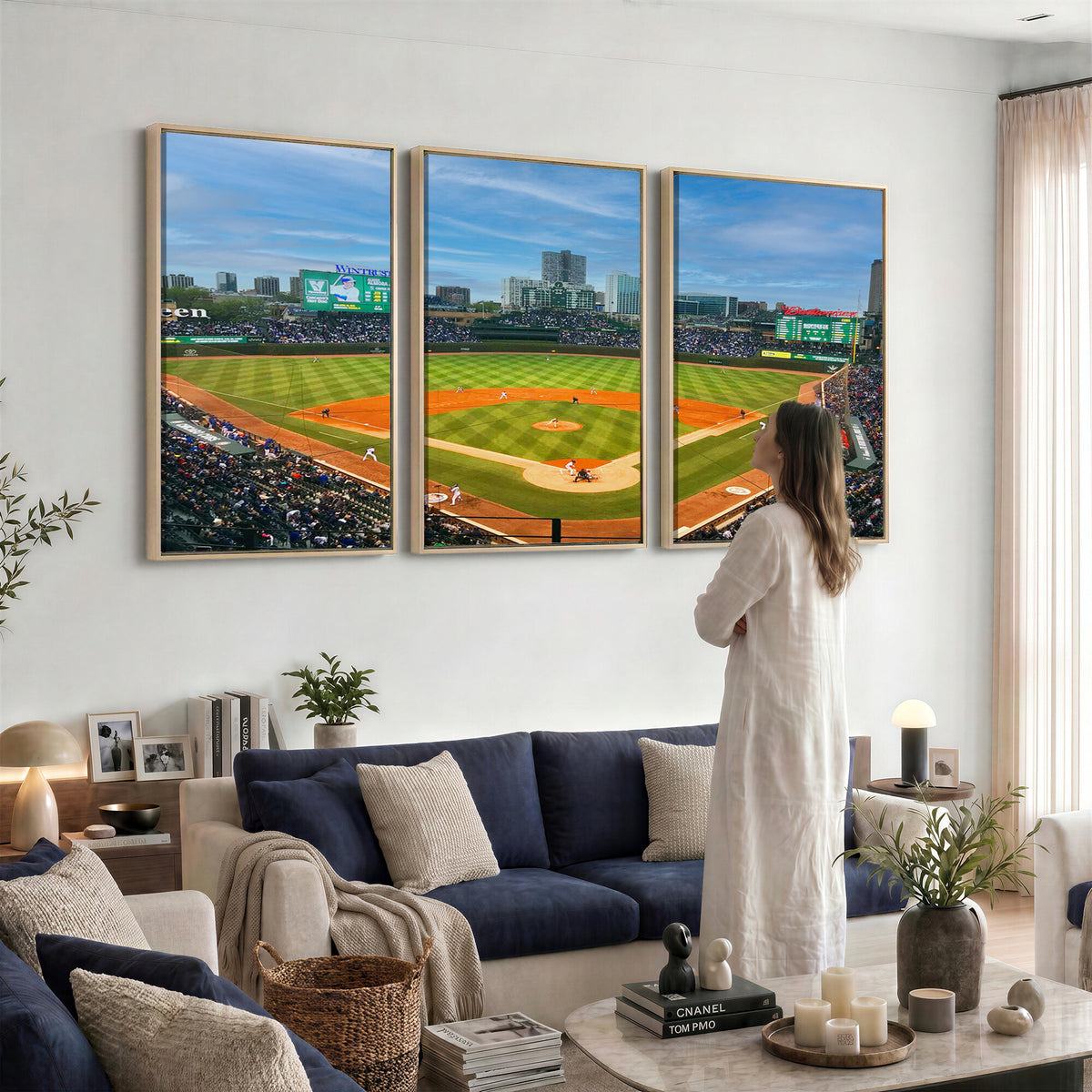 86839-MGV-CV-36X24 - Wrigley Field Chicago Cubs Panoramic Canvas Print
