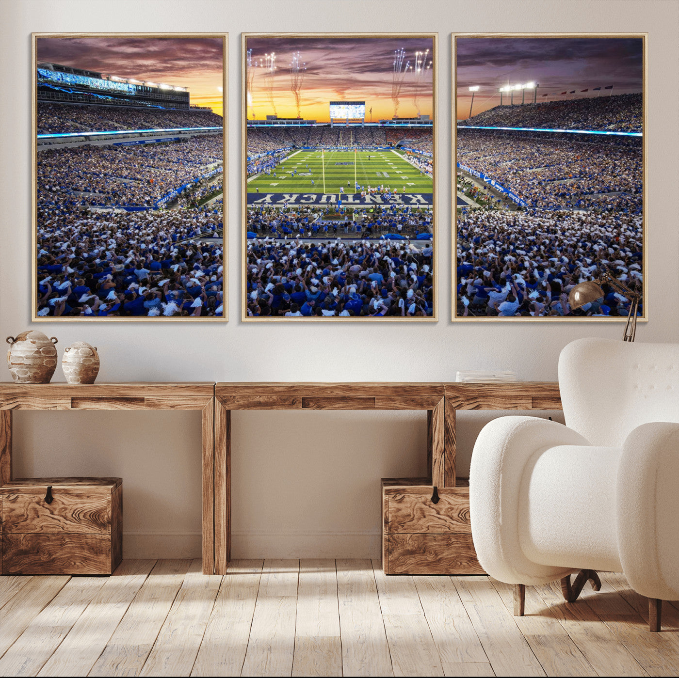 MGV-FC-60X30-3P - Kroger Field Wall Art Print - Kentucky Stadium Wall Art Print - Sunset Football Stadium Wall Decor -